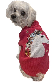 FASHION PET Unicorn Sequin Sweater Fuchsia (Option: XXS)