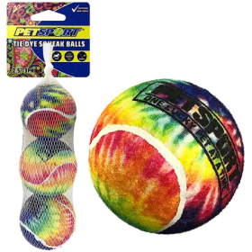 PETSPORT Tie Dye Squeak Ball (Option: 2.5" 3pk)