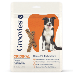 GROOVIES Dog Dental Chews (Option: 6oz Large 6ct)