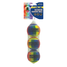 PETSPORT Rainbow Squeak Ball (Option: 2.5" 3pk)