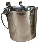 SS Flat Side Pail w/Hooks (Option: 4qt)